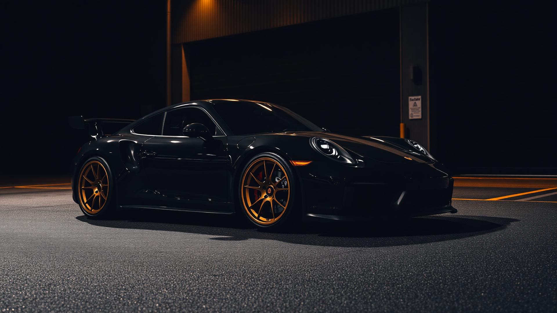 Schwarze Limousine bei Nacht